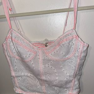 Free People white eyelet corset top
